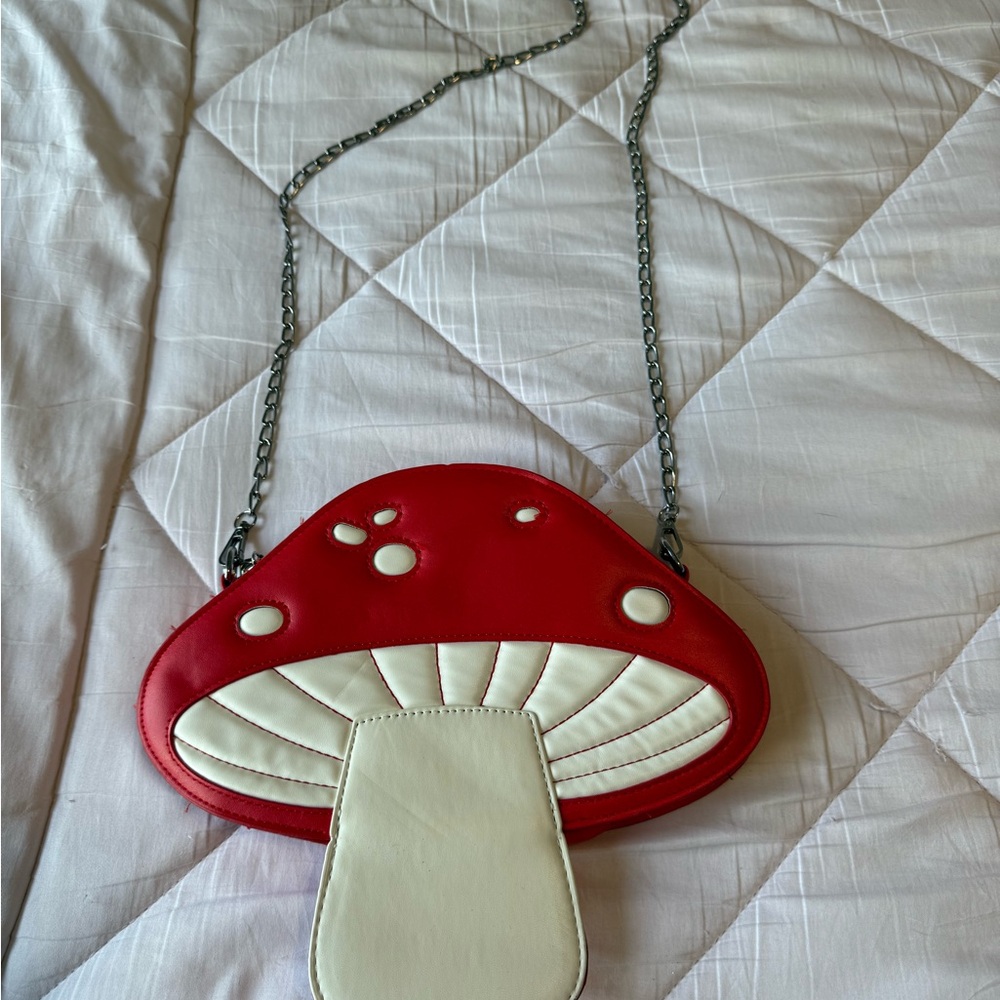 Red and White Mushroom Crossbody Bag